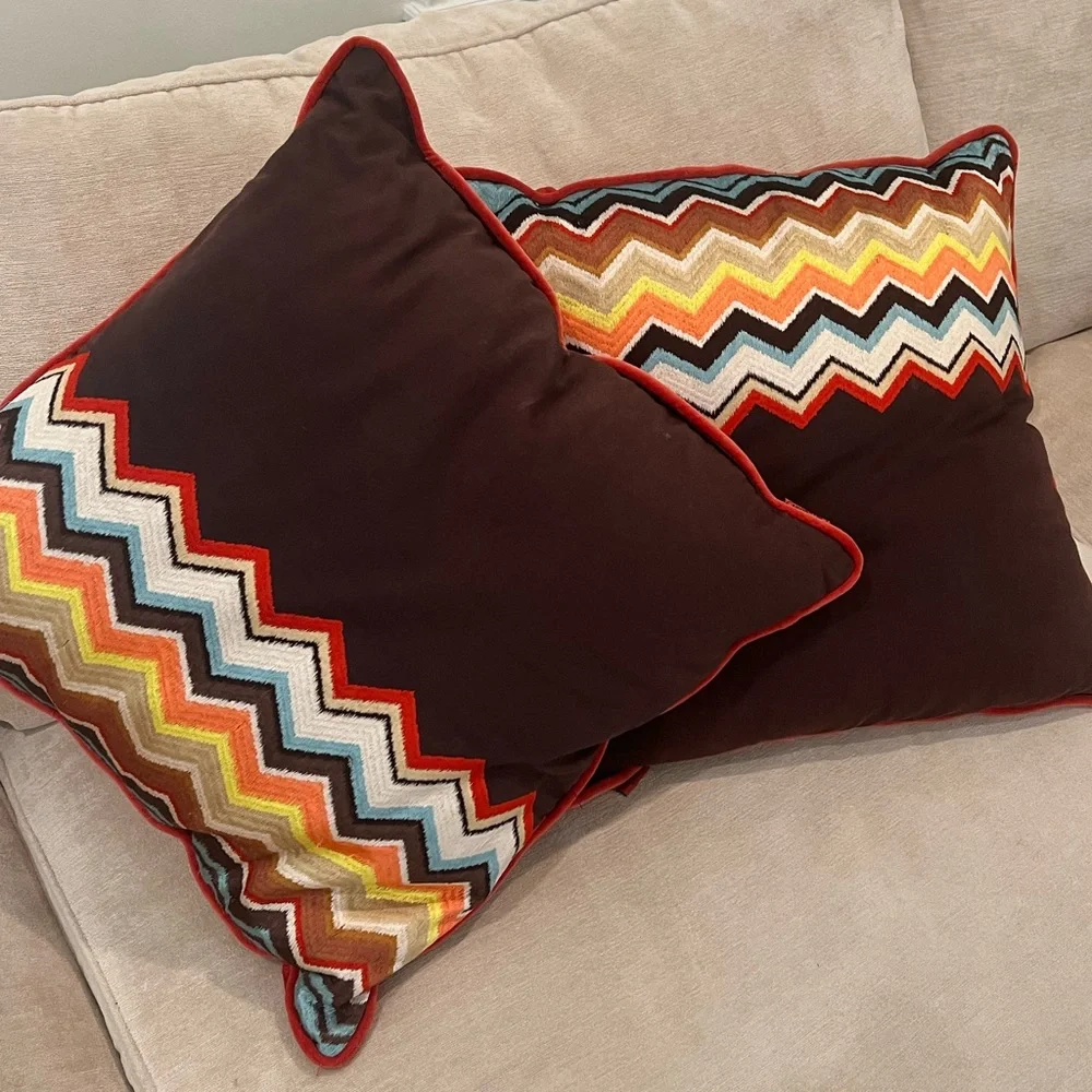 Chevron Patterned Throw Pillows - Picture 1 of 3